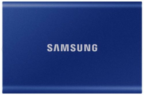 SAMSUNG SSD Külső, 1TB, T7, Indigó Kék, USB 3.2