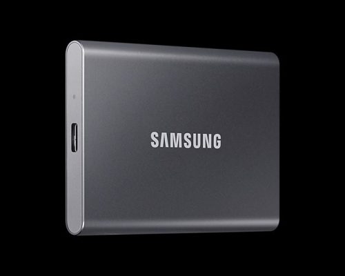 SAMSUNG SSD Külső, 4TB, T7, Titán Szürke, USB 3.2