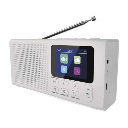 Hordozható rádió Bluetooth, MP3, DAB / DAB+ / FM, fehér színben