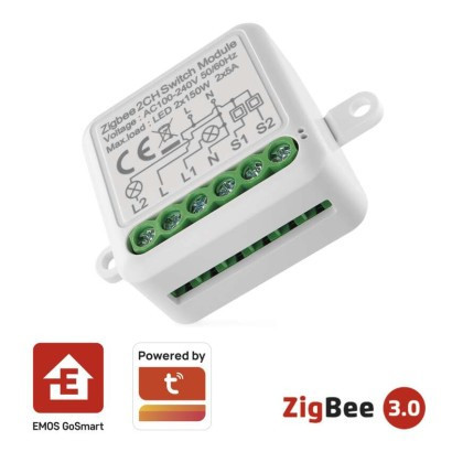 GoSmart kapcsolómodul IP-2102SZ, ZigBee, 2 csatornás