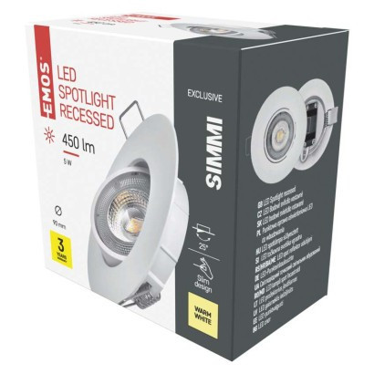 EMOS SIMMI LED spotlámpa 5W 450lm IP20 meleg fehér