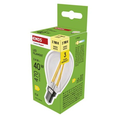 LED izzó Filament Mini Globe / E14 / 3,4 W (40 W) / 470 lm / Meleg fehér