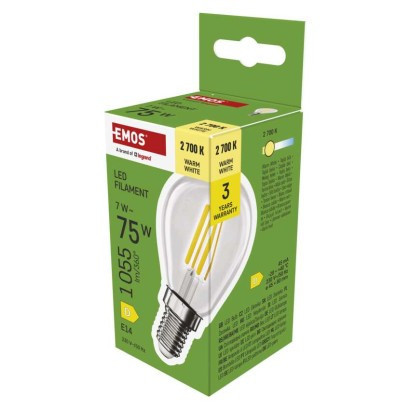 LED izzó Filament Mini Globe  / E14 / 7 W (75 W) / 1055 lm / meleg fehér