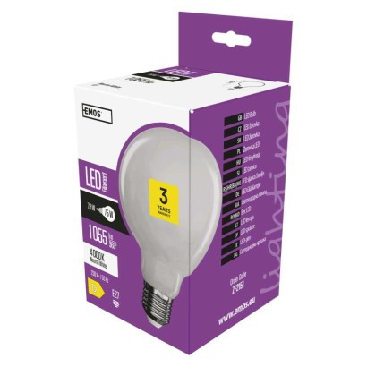 LED izzó Filament gömb / E27 / 7,8 W (75 W) / 1 055 lm / természetes fehér