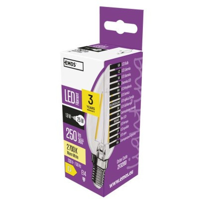 LED izzó Filament gyertya / E14 / 1,8 W (25 W) / 250 lm / meleg fehér