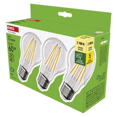 LED izzó Filament A60 A CLASS/ E27 / 3,8 W (60 W) / 806 lm / meleg fehér