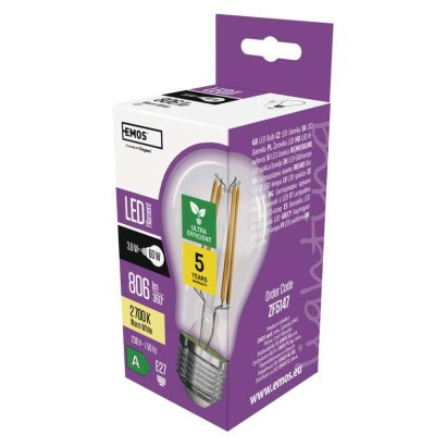 LED izzó Filament A60 A CLASS/ E27 / 3,8 W (60 W) / 806 lm / meleg fehér