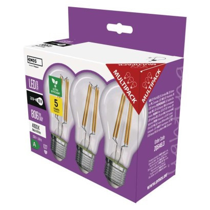 LED izzó Filament A60 A CLASS/ E27 / 3,8 W (60 W) / 806 lm / természetes fehér