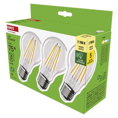 LED izzó Filament A60 A CLASS/ E27 / 5 W (75 W) / 1 060 lm / meleg fehér