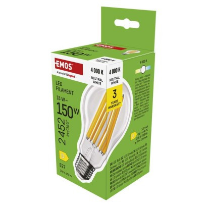 LED izzó Filament A70 / E27 / 18 W (150 W) / 2452 lm / Természetes fehér