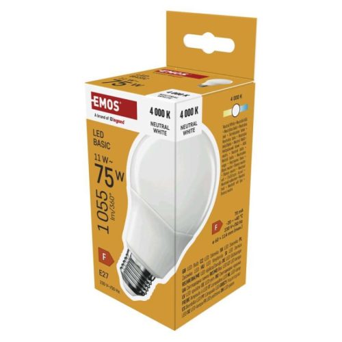 LED izzó Basic A60 / E27 / 11W (75 W) / 1055 lm / Természetes fehér
