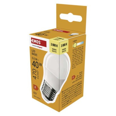 LED izzó Basic Mini Globe / E27 / 5,5 W (40 W) / 470 lm / Meleg fehér