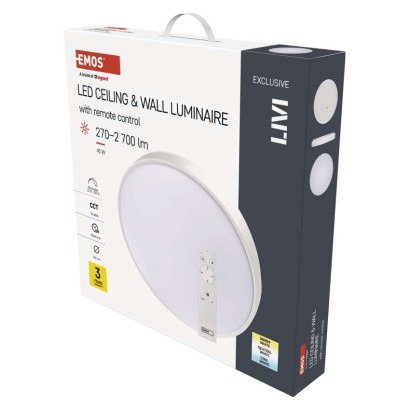 LED lámpatest LIVI 50 cm, 45 W, hideg-meleg fehér, távirányítóval szabályozható, dimmelhet