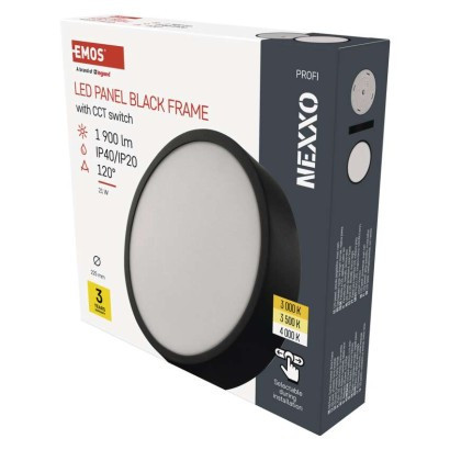 LED felületi lámpatest NEXXO, kerek, fekete, 21W, CCT