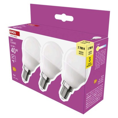 LED izzó Classic Mini Globe / E14 / 4,2 W (40 W) / 470 lm / Meleg fehér