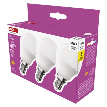 LED izzó Classic Mini Globe / E14 / 4,2 W (40 W) / 470 lm / Természetes fehér