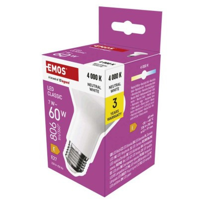 LED izzó Classic R63 / E27 / 7 W  (60 W) / 806 lm / Természetes fehér