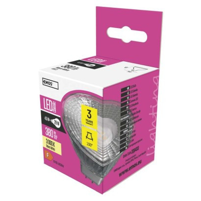 LED izzó Classic MR16 / GU5,3 / 4,5 W (28 W) / 380 lm / meleg fehér