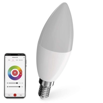 LED izzó GoSmart gyertya / E14 / 4,8 W (40 W) / 470 lm / RGB / dimmelhető / WiFi