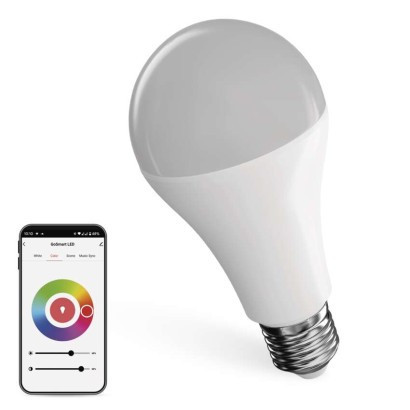 LED izzó GoSmart A65 / E27 / 14 W (94 W) / 1 400 lm / RGB / dimmelhető / WiFi