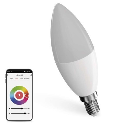 LED izzó GoSmart gyertya / E14 / 4,8 W (40 W) / 470 lm / RGB / dimmelhető / Zigbee