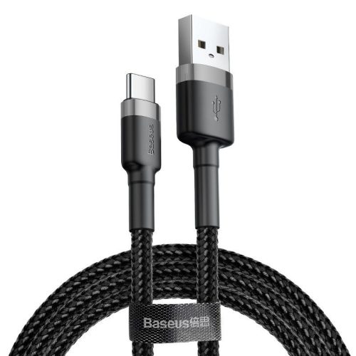 USB-USB-C kábel Baseus Cafule 3A 1m (szürke-fekete)