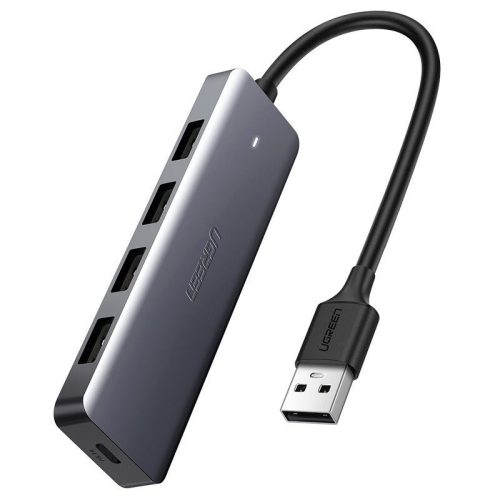 UGREEN 4 az 1-ben Adapter USB Hub 4x USB 3.0 + USB-C csatlakozóhoz (szürke)