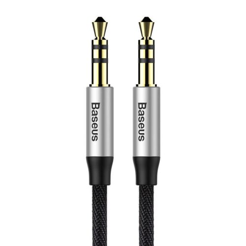 Baseus Yiven AUX 3,5 mm mini jack audio kábel, 1,5 m (fekete-ezüst)