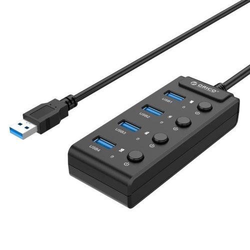 Orico hub USB 3.0, 4x USB (fekete)