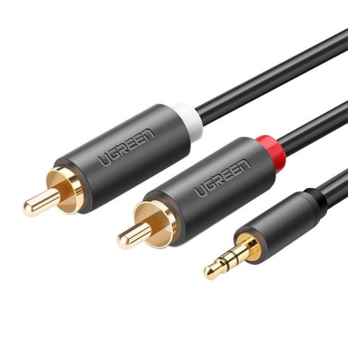 UGREEN AV102 2x RCA (Cinch) jack 3,5 mm-es kábel, 2m (fekete)