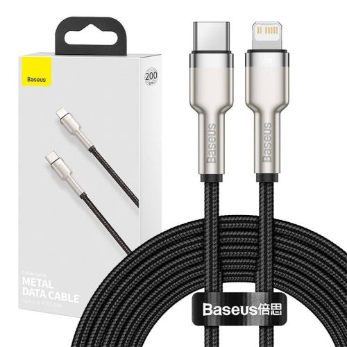 Baseus Cafule USB-C-Lightning kábel, PD, 20 W, 2 m (fekete)