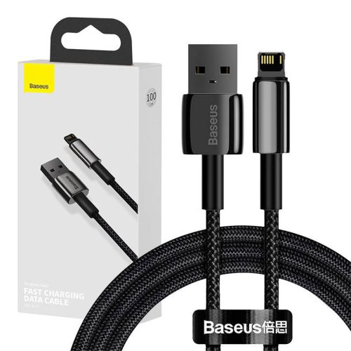 Baseus Tungsten Gold USB-Lightning kábel, 2,4A, 1 m (fekete)