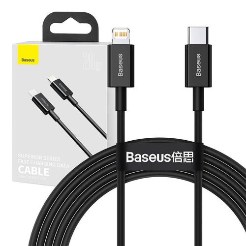 Baseus Superior Series USB-Lightning kábel, 20 W, PD, 2 m (fekete)