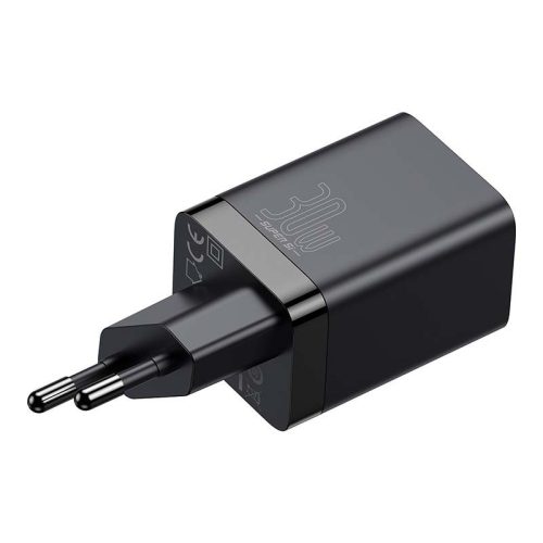 Baseus Super Si Pro gyorstöltő USB + USB-C, 30W (fekete)