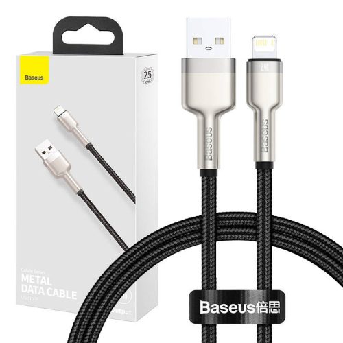 Baseus Cafule USB-Lightning kábel, 2,4A, 0,25 m (fekete)