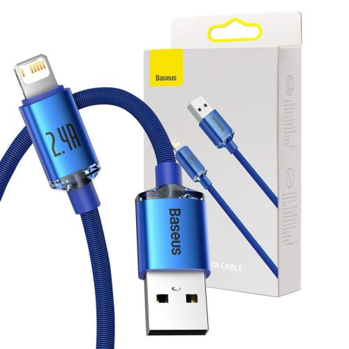 Baseus Crystal Shine USB-Lightning kábel, 2.4A, 1.2m (kék)