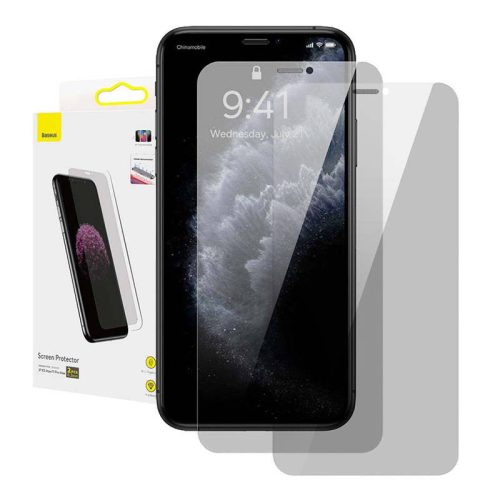 Baseus edzett üvegfólia 0,3mm iPhone XS Max/11 Pro Max 6.5" készülékhez (2 db)