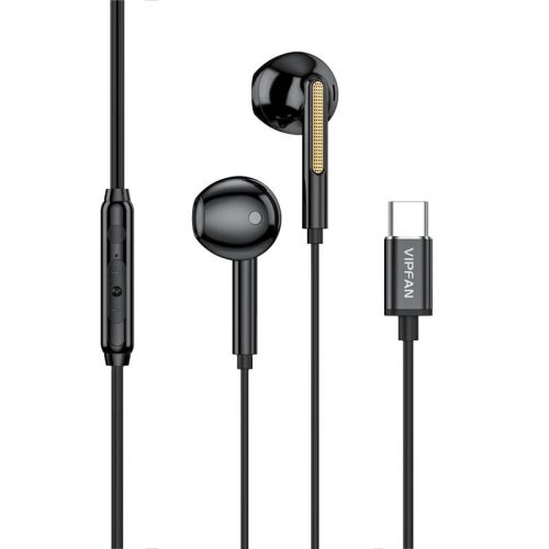 Vezetékes fülhallgató Vipfan M11, USB-C (fekete)