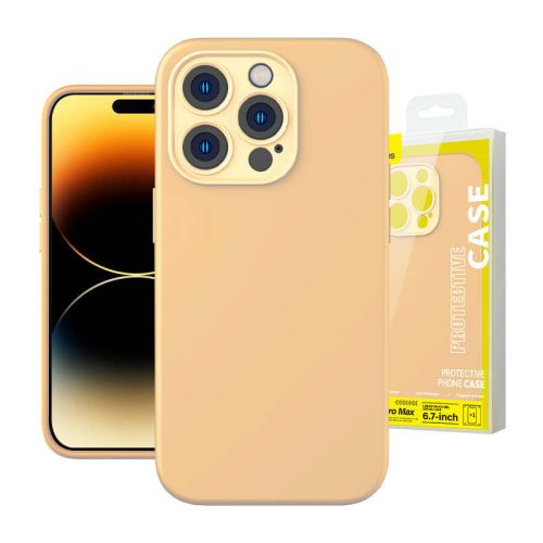 Baseus Liquid Silica iPhone 14 Pro Max Tok, üvegfólia és tisztító készlet (sárga)