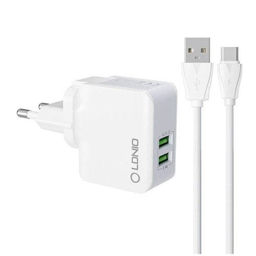 Wall charger  LDNIO A2203 2USB + USB-C cable