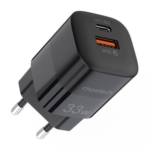 Choetech PD5006 wall charger 30W, A+C dual port (black)