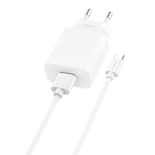 Fast charger Foneng 1x USB EU28 12W QC 3.0+ USB Type C cable