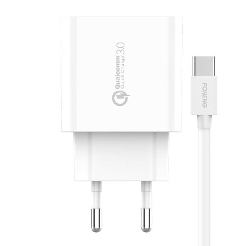 Fast charger Foneng 1x USB EU46 18W QC 3.0+ USB Type C cable