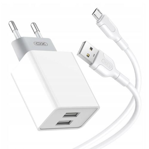 XO L65EU 12W Hálózati kábel 2x USB, Micro USB (fehér)