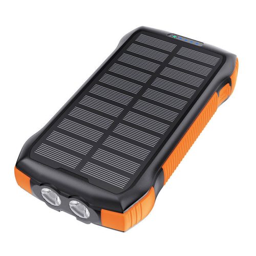 Choetech B567 Solar power bank with inductive charging 3x USB  20000mAh 20W / QC 18W / Qi 10W (black-orange)