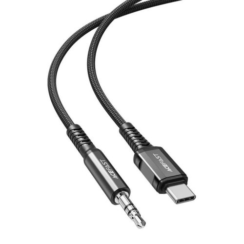 Cable USB-C to mini jack 3,5mm Acefast C1-08 1.2m (black)