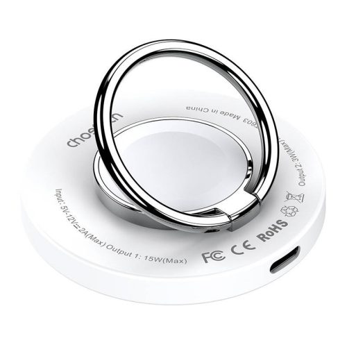 Choetech T603-F 2 az 1-ben induktív vezeték nélküli töltő, fogantyú (fehér)