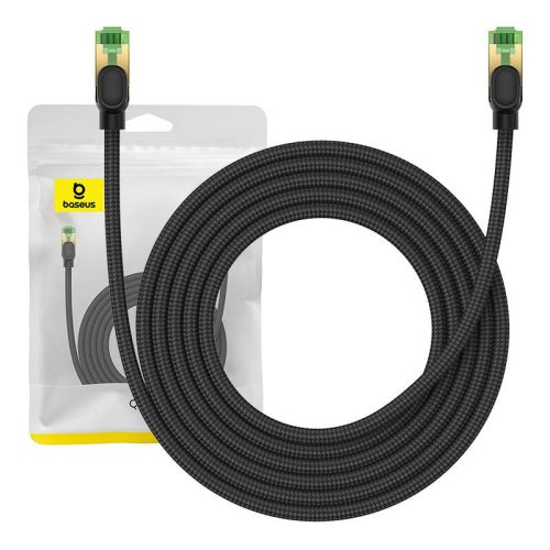 Baseus fonott hálózati kábel Cat.8, Ethernet RJ45, 40 Gbps, 3m (fekete)