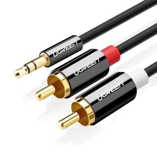 UGREEN AV116 kábel 3,5 mm-es Jack 2RCA-hoz (Cinch) 3 m (fekete)