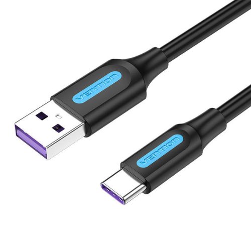 USB 2.0 A to USB-C Cable Vention CORBF 5A 1m Black PVC